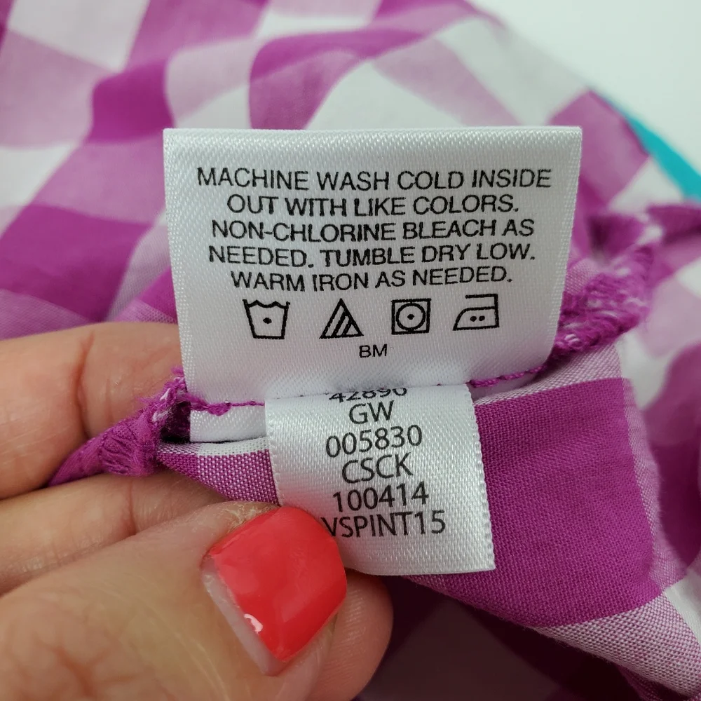Hanna Andersson Cotton Aline Checked Dress 160 - Picture 9 of 9